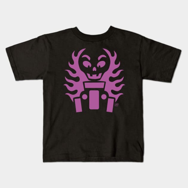 Hot Rod Halloween Skeleton Kids T-Shirt by gregspradlin